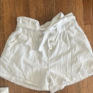 White Women's Shorts with Belt